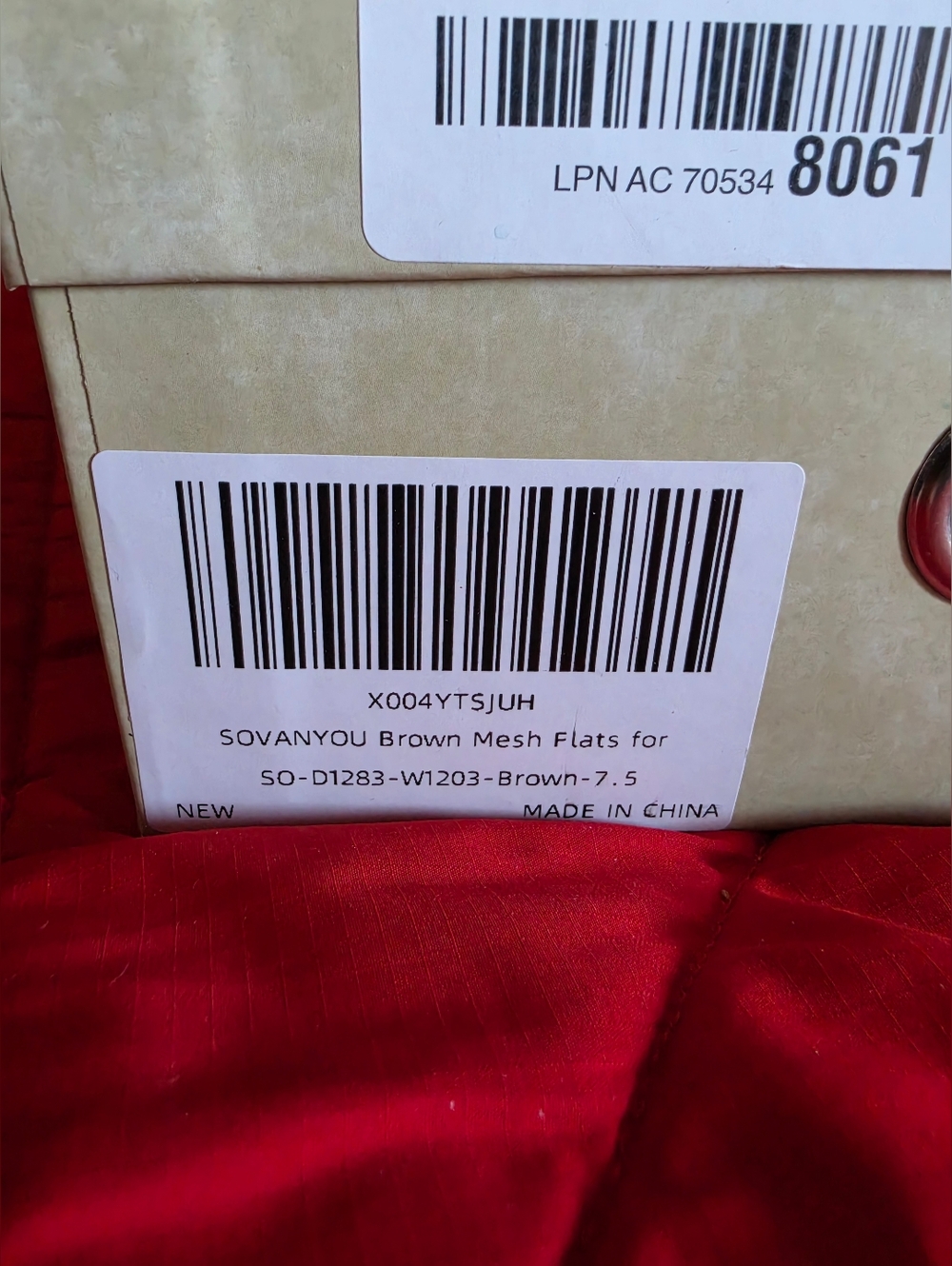 Sovanyou FIRE! NIB! Slip-on Mesh Ballet Flats in Brown. Sz 7.5 R2S!! - Picture 10 of 15